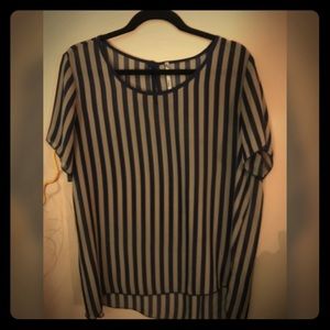 NWOT Sheer Striped Blouse